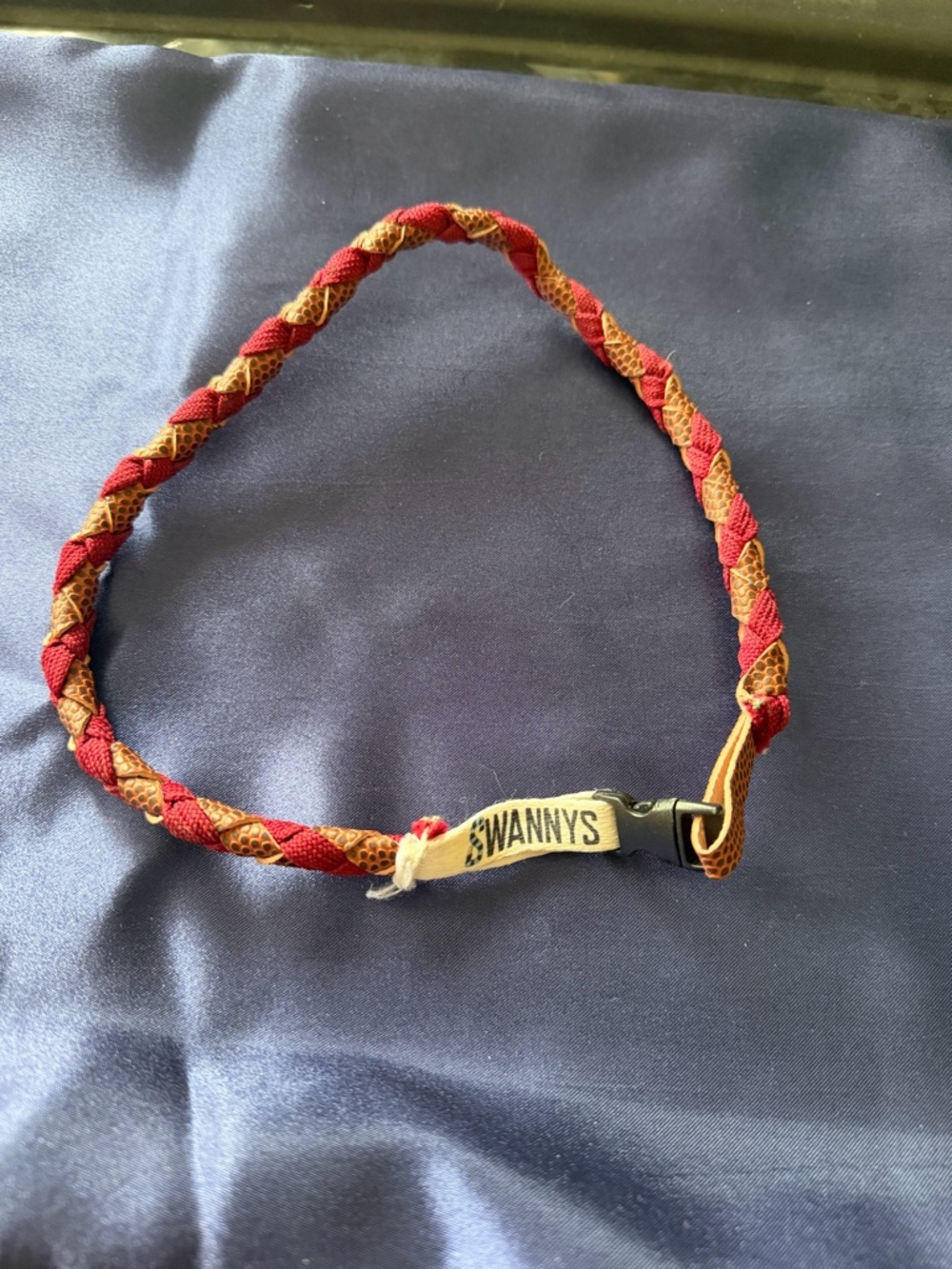 Swannys Braided Red and Tan Neck Strap